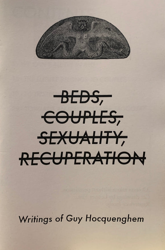 BEDS, COUPLES, SEXUALITY, RECUPERATION  by Guy Hocquenghem